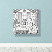 はっきりした簡単猫#47 キャンバスプリント (インサイチュ (ウッドフロア))