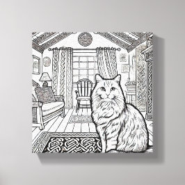 はっきりした簡単猫#47 キャンバスプリント