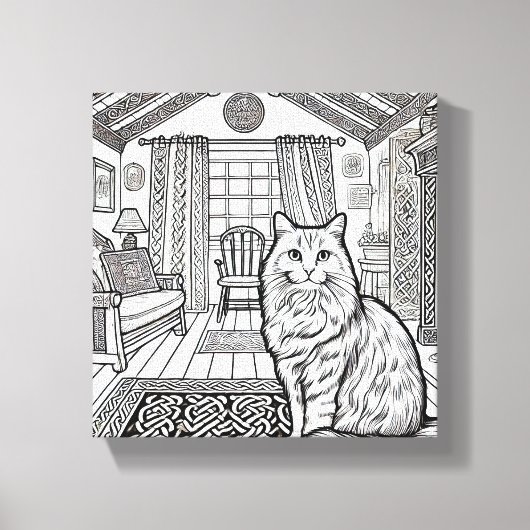 はっきりした簡単猫#47 キャンバスプリント (正面)