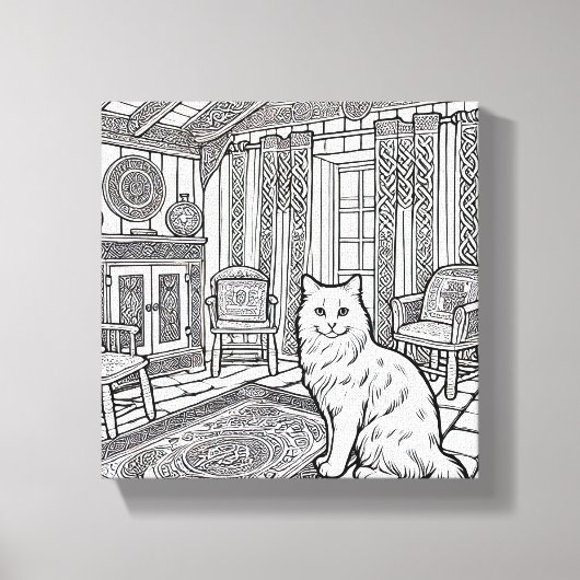 はっきりした簡単猫#4 キャンバスプリント (正面)