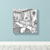 はっきりした簡単猫#50 キャンバスプリント (インサイチュ (ウッドフロア))