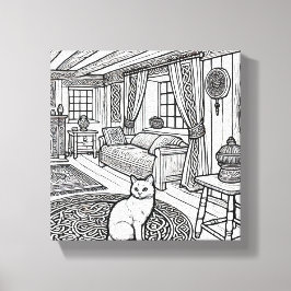 はっきりした簡単猫#50 キャンバスプリント