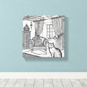 はっきりした簡単猫#5 キャンバスプリント (インサイチュ (ウッドフロア))