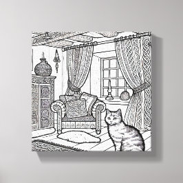 はっきりした簡単猫#5 キャンバスプリント