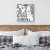 はっきりした簡単猫#6 キャンバスプリント (インサイチュ (寝室))