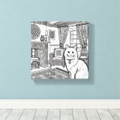 はっきりした簡単猫#6 キャンバスプリント (インサイチュ (ウッドフロア))