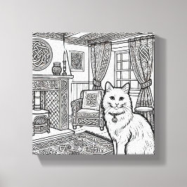 はっきりした簡単猫#6 キャンバスプリント