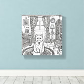 はっきりした簡単猫#7 キャンバスプリント (インサイチュ (ウッドフロア))