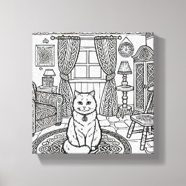 はっきりした簡単猫#7 キャンバスプリント