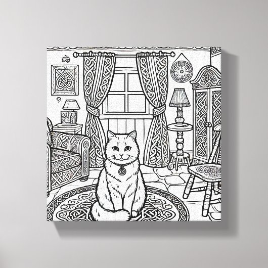 はっきりした簡単猫#7 キャンバスプリント (正面)