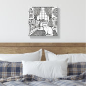 はっきりした簡単猫#8 キャンバスプリント (インサイチュ (寝室))