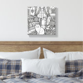 はっきりした簡単猫#9 キャンバスプリント (インサイチュ (寝室))