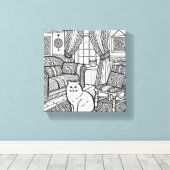 はっきりした簡単猫#9 キャンバスプリント (インサイチュ (ウッドフロア))