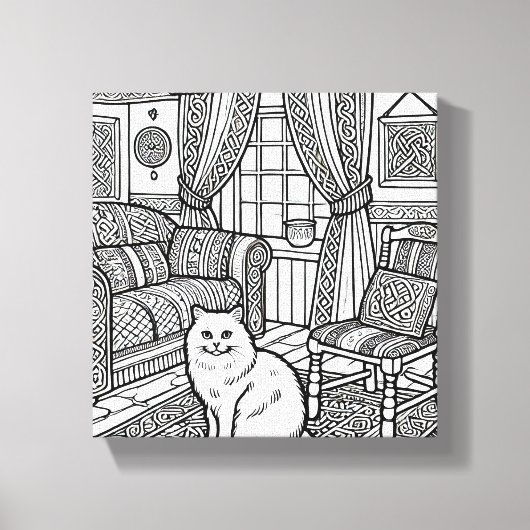 はっきりした簡単猫#9 キャンバスプリント (正面)