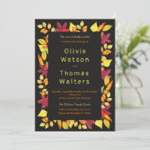 はっきりした紅葉縁ど結婚式招待状 招待状 (スタンド正面)