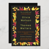 はっきりした紅葉縁ど結婚式招待状 招待状 (正面/裏面)