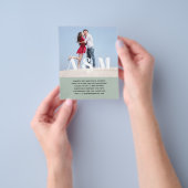 はっきりした終わり！フォト婚約の発表招待状 チラシ (手)