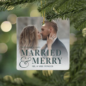 はっきりした結婚したメリー結婚の写真 セラミックオーナメント