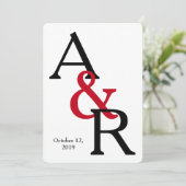 はっきりした結婚イニシャル招待状 招待状 (スタンド正面)