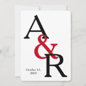 はっきりした結婚イニシャル招待状 招待状 (正面)