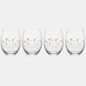 はっきりした結婚エレガントフローラブライダルパーティ ステムなしワイングラス (裏面)