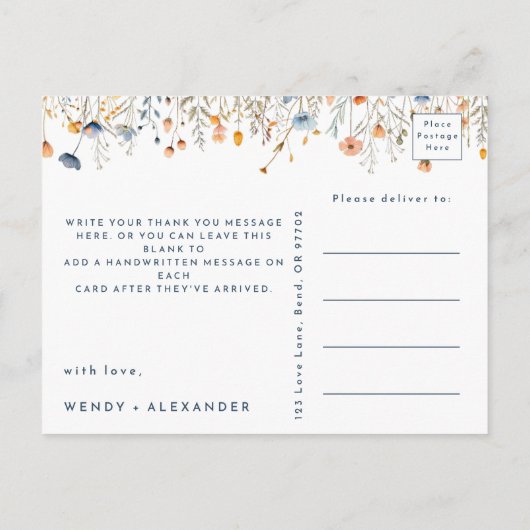 はっきりした結婚エレガントフローラ写真 ポストカード (裏面)