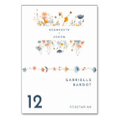はっきりした結婚エレガントフローラ座席表 テーブルナンバー (正面)