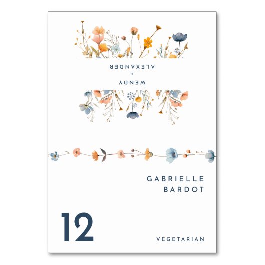 はっきりした結婚エレガントフローラ座席表 テーブルナンバー (正面)