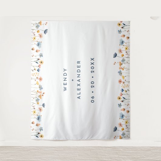 はっきりした結婚エレガントフローラ背景 タペストリー (正面)