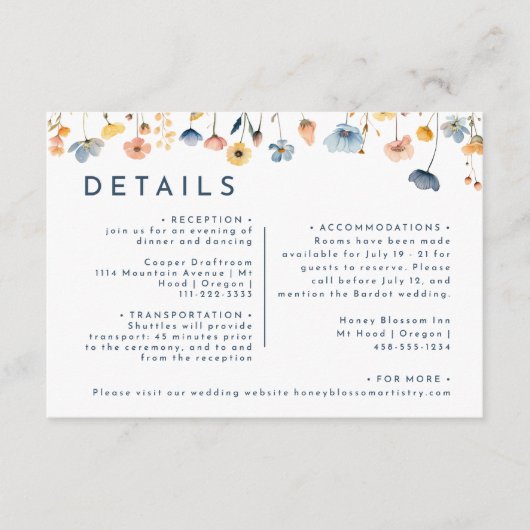 はっきりした結婚エレガントフローラ詳細 エンクロージャーカード (正面)