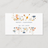 はっきりした結婚エレガントフローラ プレイスカード (裏面)