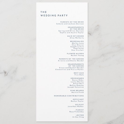 はっきりした結婚エレガントフローラ プログラム (裏面)