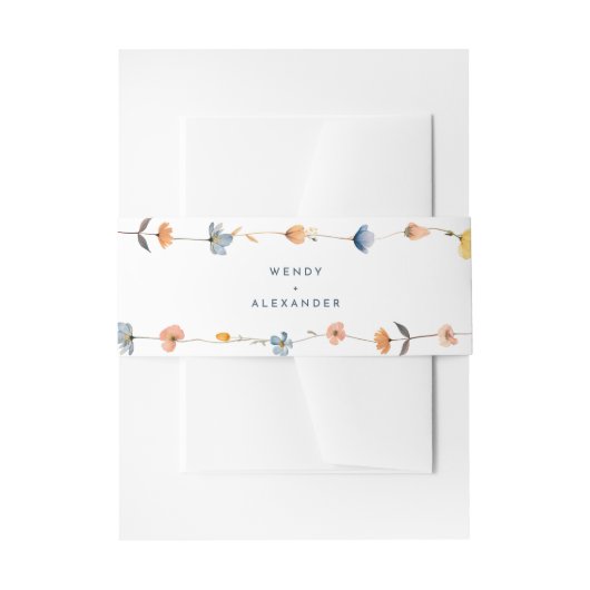 はっきりした結婚エレガントフローラ 招待状ベリーバンド (正面例)