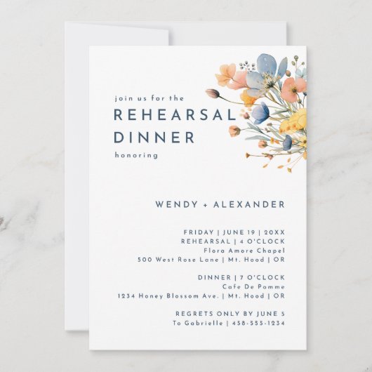 はっきりした結婚エレガントフローラ 招待状 (正面)