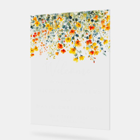 はっきりした結婚フローラ アクリルサイン (傾斜)