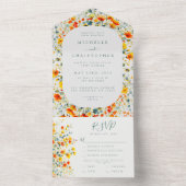 はっきりした結婚フローラ オールインワン招待状 (内側)