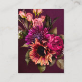 はっきりした結婚フローラ | QRコード付きRSVP エンクロージャーカード (裏面)