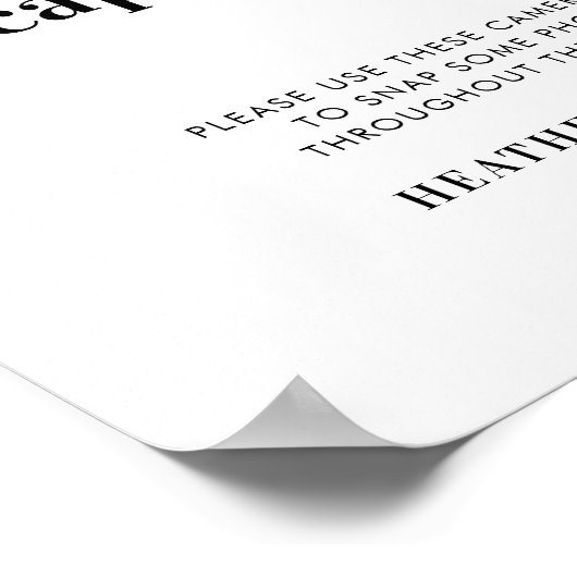 はっきりした結婚モダン使い捨てカメラ標識 ポスター (角)