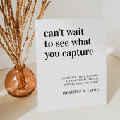 はっきりした結婚モダン使い捨てカメラ標識 台座サイン