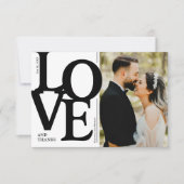 はっきりした結婚写真結婚の サンキューカード (正面)