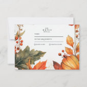 はっきりした結婚紅葉 出欠カード (正面)
