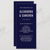 はっきりした結婚 |ネイビーブルーと赤面文字プログラム プログラム (正面/裏面)