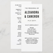 はっきりした結婚 |ホワイトプロモダングラムのブラック文字 プログラム (正面/裏面)