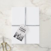 はっきりした結婚 |写真と白の黒い文字 ギフトタグ (より糸付き)