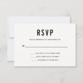はっきりした結婚 |白黒とバック無地のRSVP 出欠カード (正面)