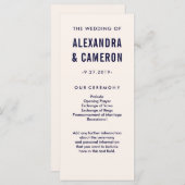 はっきりした結婚 |赤面ピンクとネイビー文字プログラム プログラム (正面/裏面)