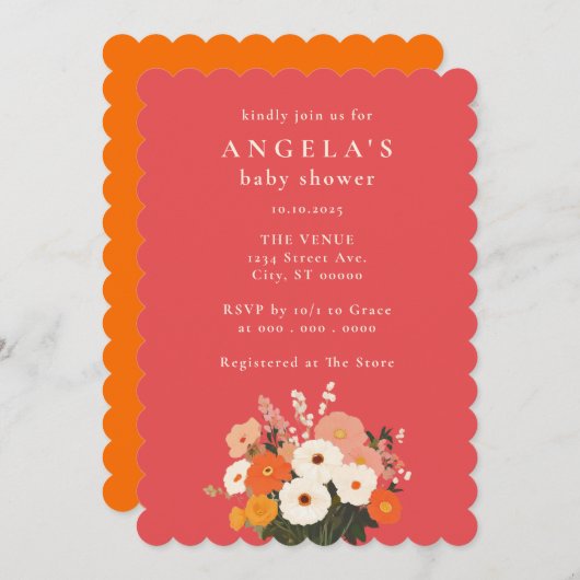 はっきりした絵を描フローラ 招待状 (正面/裏面)