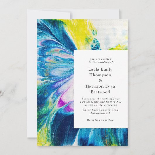 はっきりした絵を描抽象芸術 招待状 (正面)