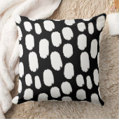 はっきりした絵を描点 – 黒の上に白 クッション (ブランケット)