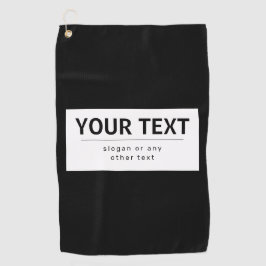 はっきりした編モダン集文字 | ブラック&ホワイト ゴルフタオル